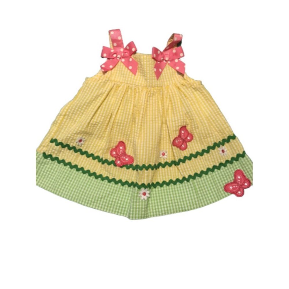 Rare Too Butterfly Gingham Dress & Bloomer 3-6M